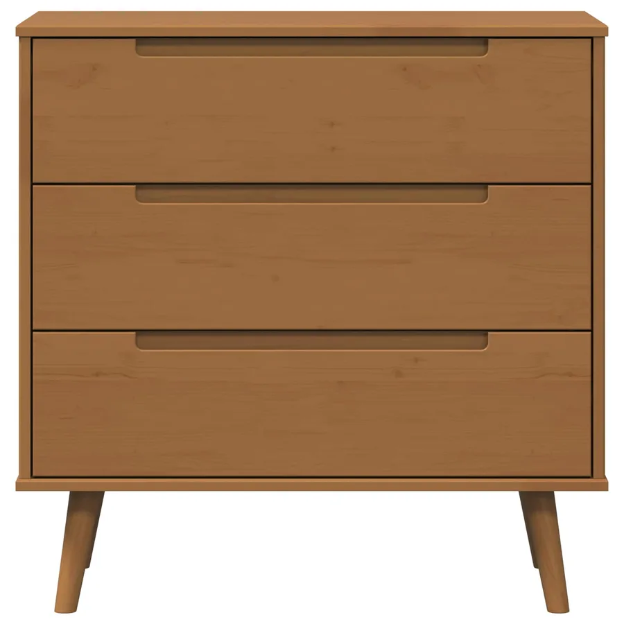 Commode MOLDE Caramel 80 x 40 x 80 cm Bois de pin massif - 5