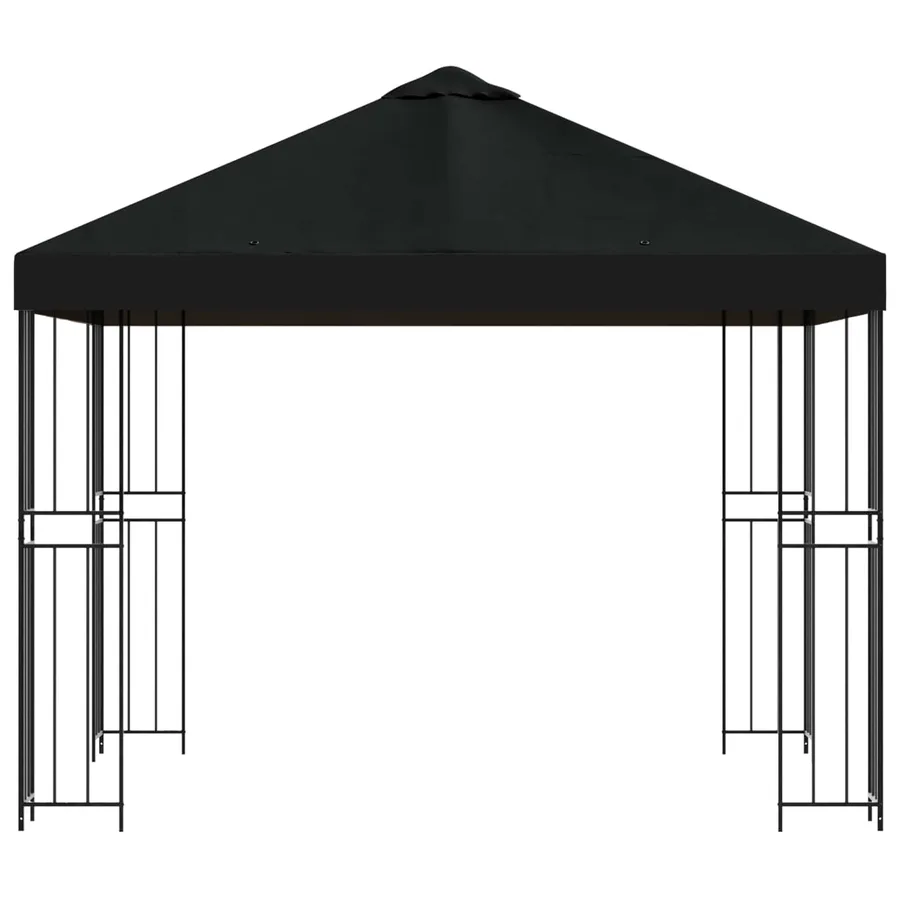 Pavillon 3 x 3 m Noir Polyester et Acier 190 gsm - 3