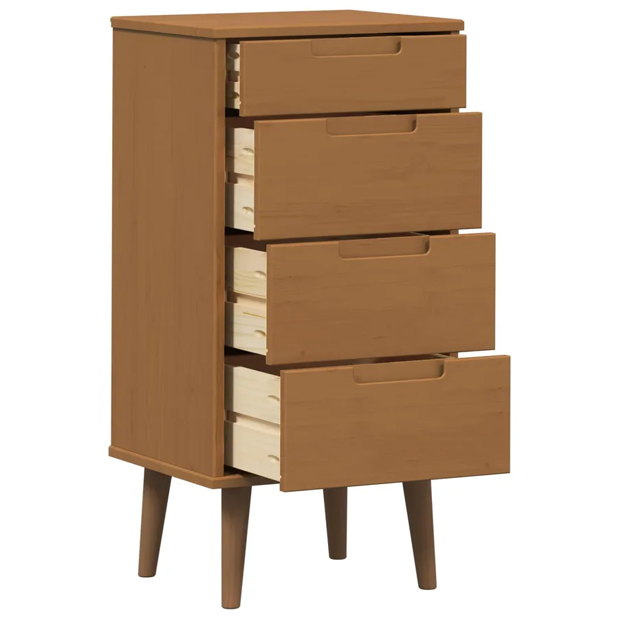 Commode MOLDE Caramel 40 x 35 x 82 cm Bois de pin massif - 4