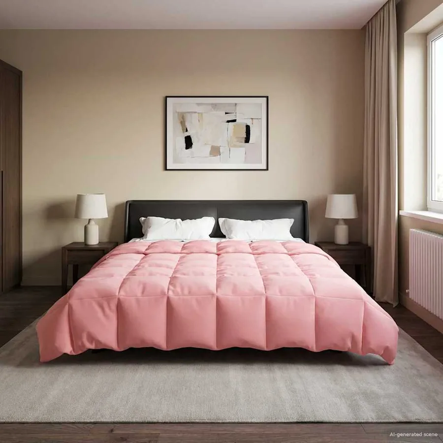Duvet d'été simple Matelassé Rose 200 x 220 cm Microfibre - 4