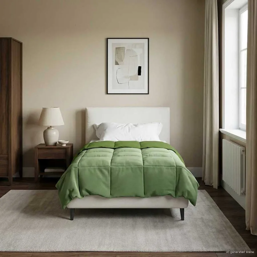 Duvet complet toute l'année Vert 155 x 220 cm Microfibre - 4