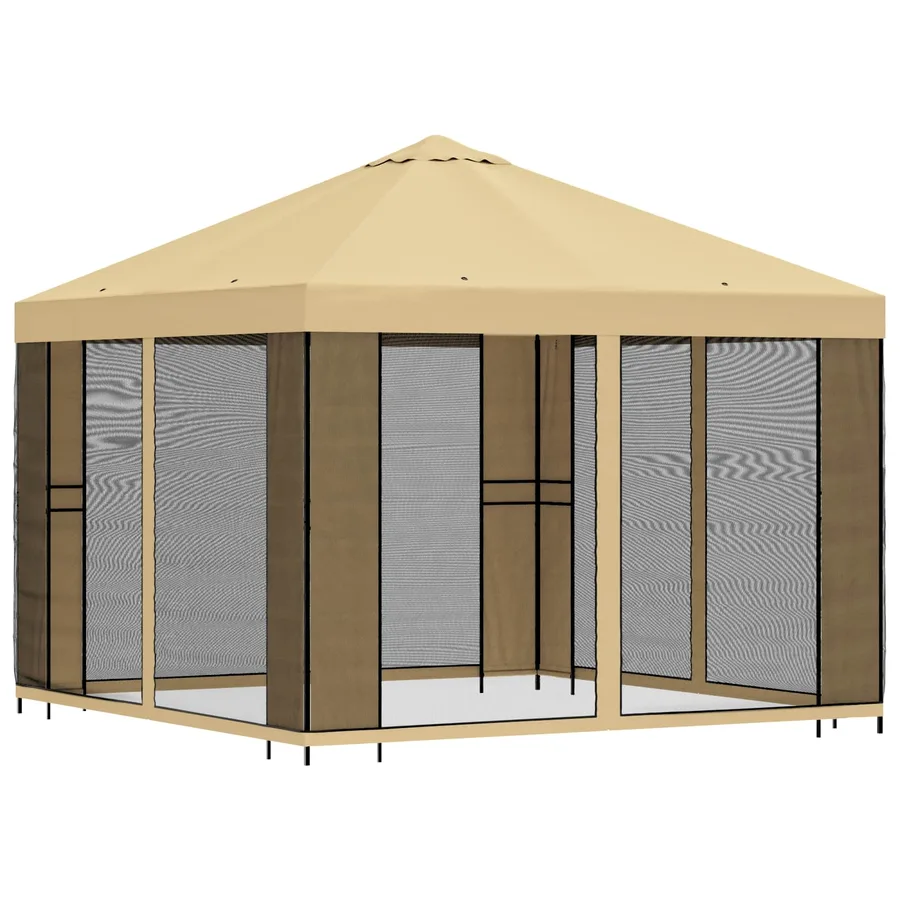 Abri de jardin avec parois 3 x 3 m Crème Polyester et Acier - 3