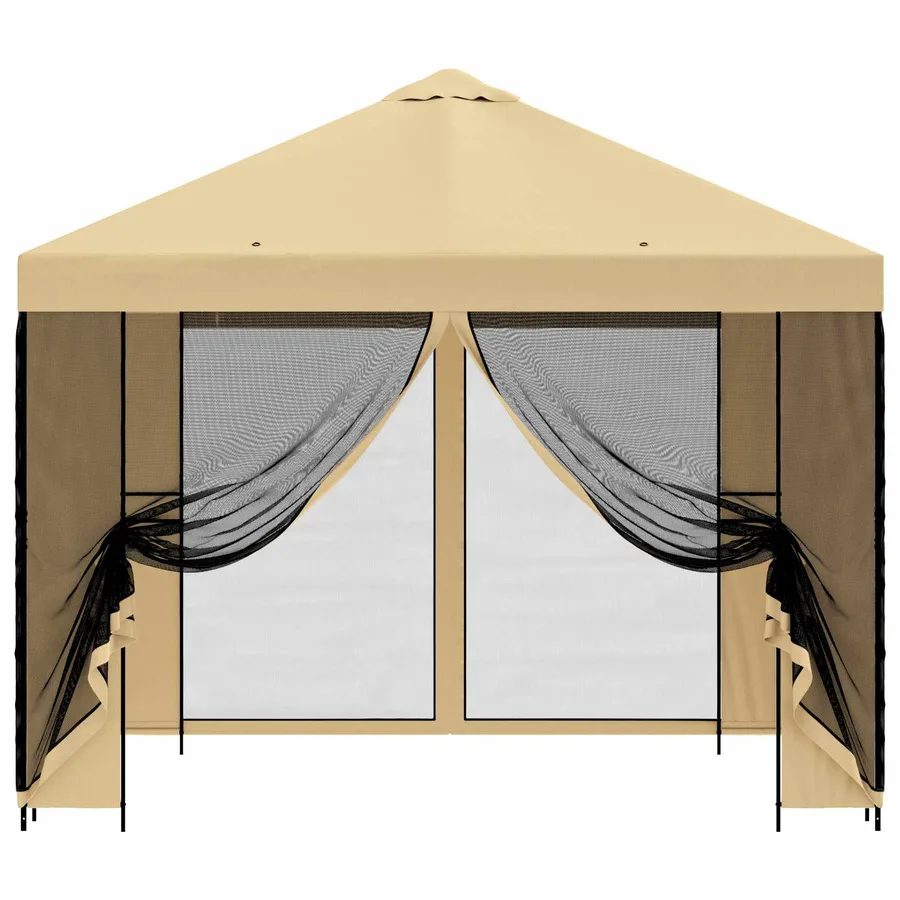Abri de jardin avec parois 3 x 3 m Crème Polyester et Acier - 5