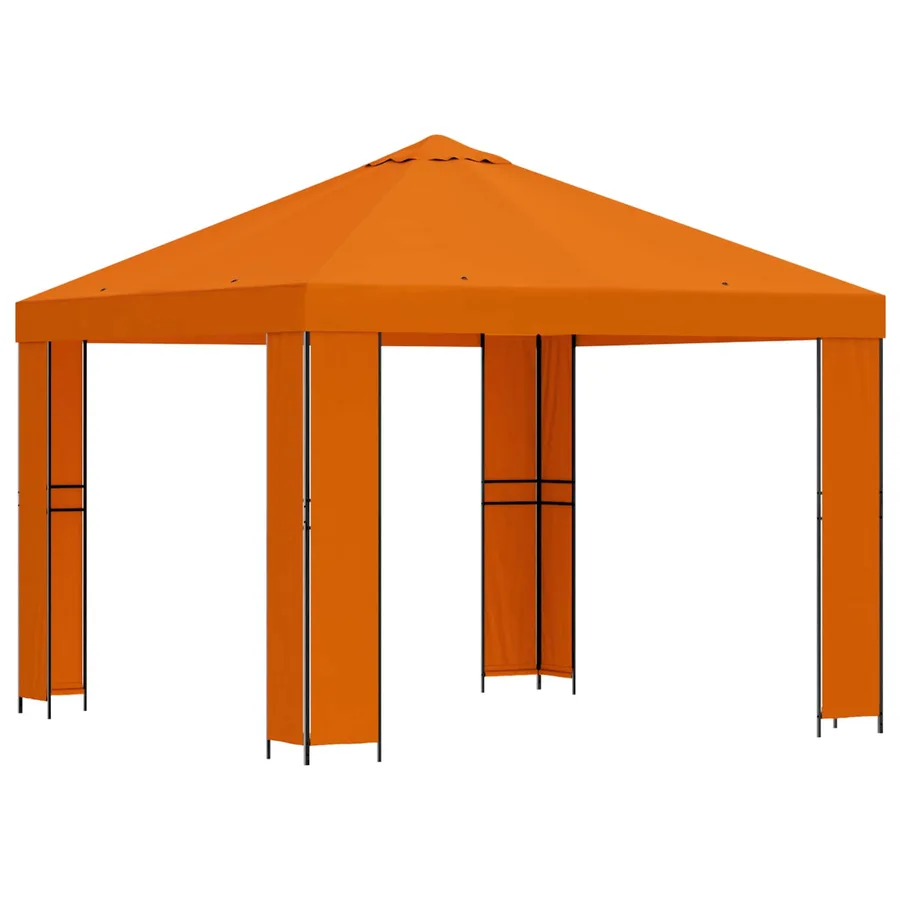 Pavillon 3 x 3 m Orange Polyester et Acier 190 gsm - 2
