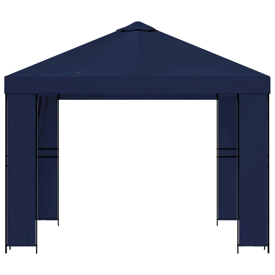 Pavillon 3 x 3 m Bleu Polyester et Acier 190 gsm - 4