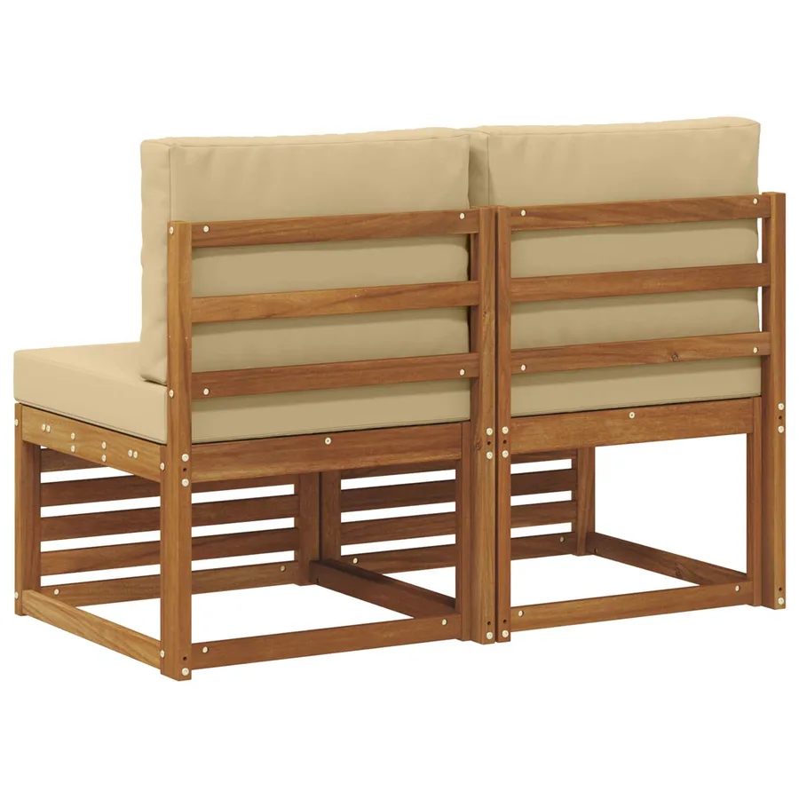 2 Pièce Sofa de milieu extérieur Bois d'Acacia Massif Naturel - 5