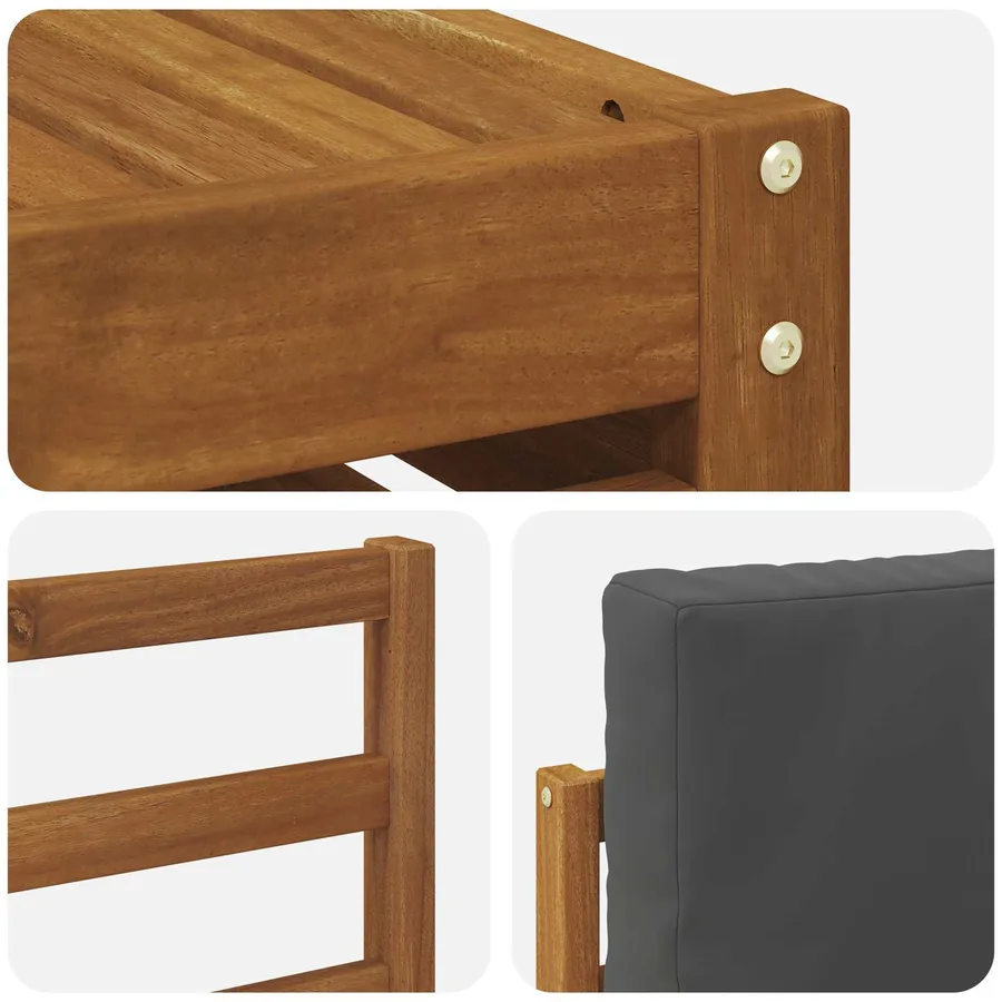 Ensemble de canapés d'extérieur 5 pcs Naturel et Anthracite - 6
