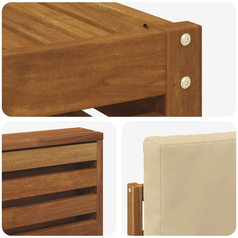 Ensemble de canapés d'extérieur 5 pcs Naturel et Beige - 6