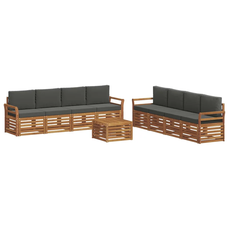 Ensembles de canapés avec coussin 9 pcs Naturel et Anthracite - 2