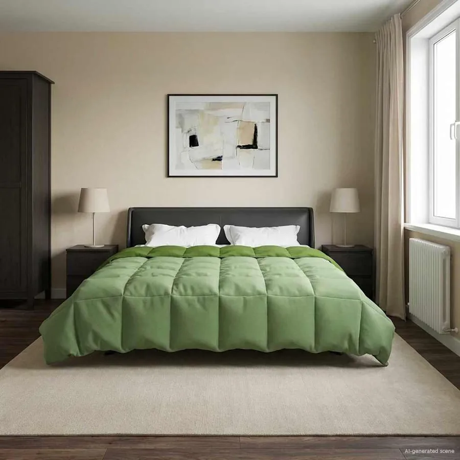 Duvet d'hiver Matelassé Vert 200 x 220 cm Microfibre