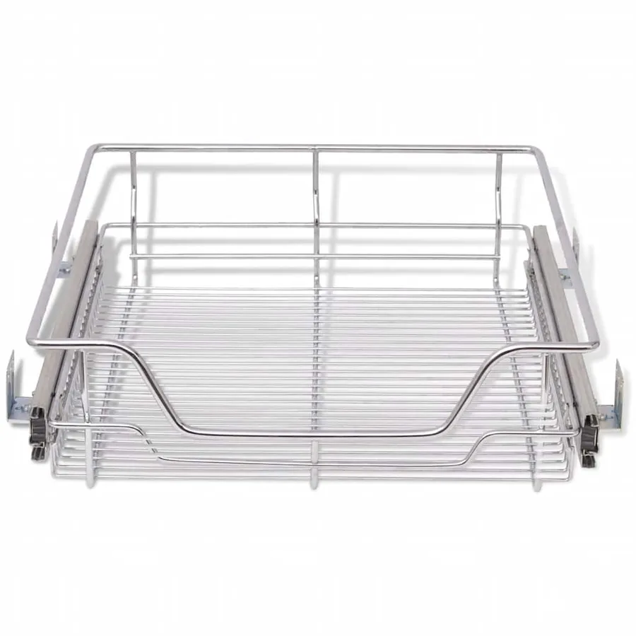 Panier en treillis métallique 2 pcs 500 mm Argenté - 4