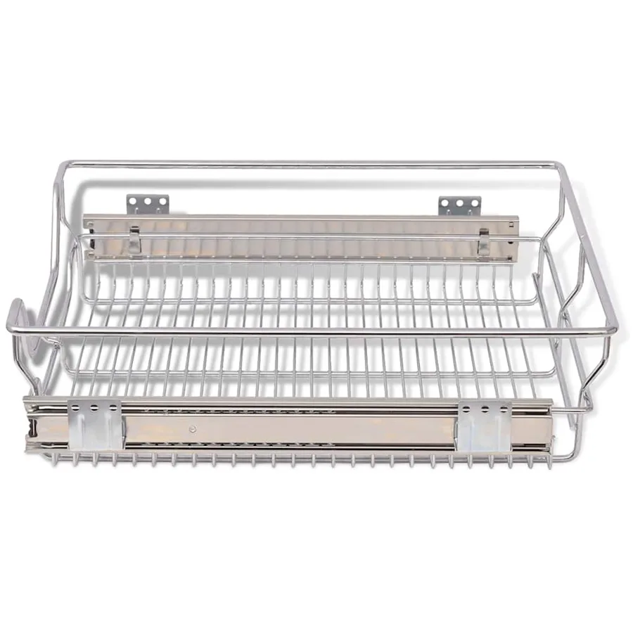 Panier en treillis métallique 2 pcs 500 mm Argenté - 5