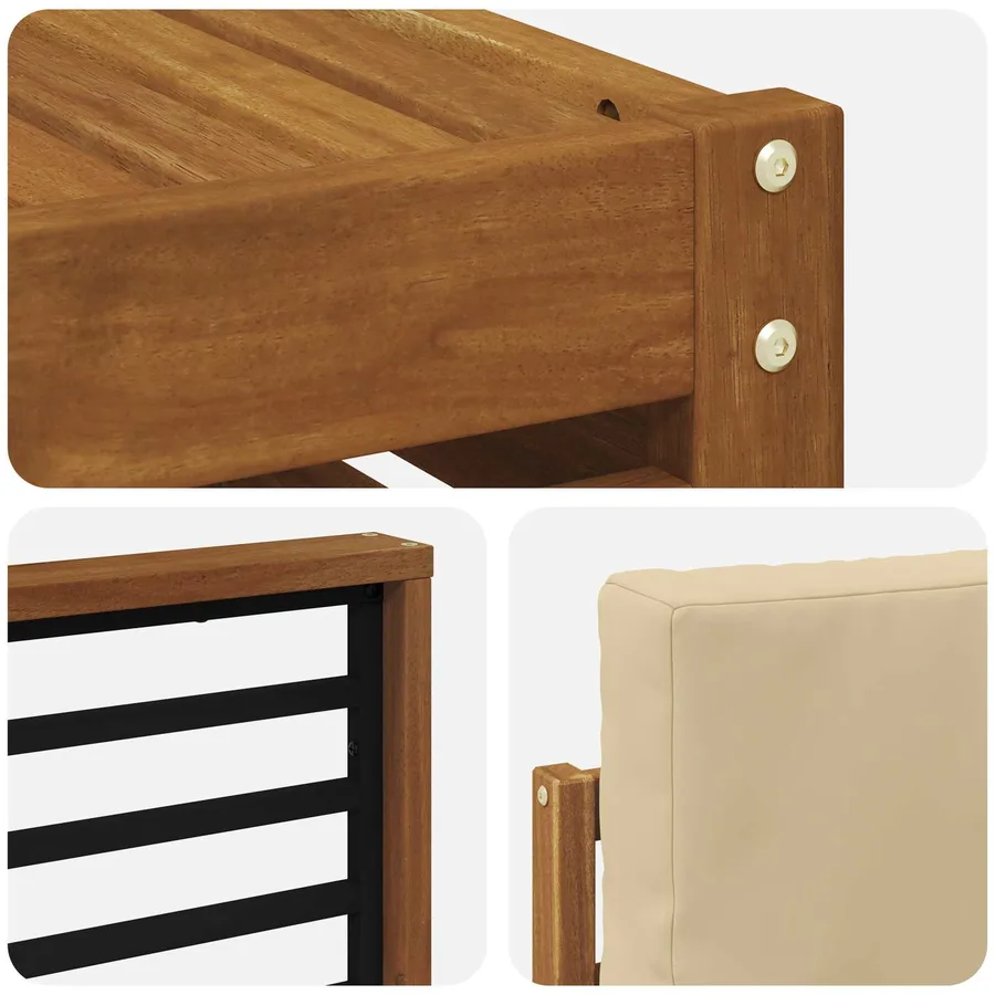 Ensemble de canapés d'extérieur 11 pcs Naturel et Beige - 7