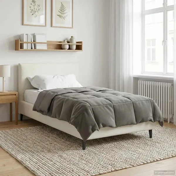 Duvet d'hiver Matelassé Gris clair 135 x 200 cm Microfibre