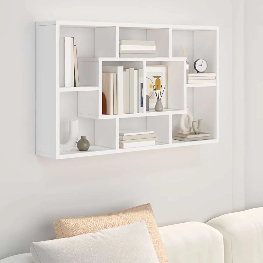 Étagère murale blanc 85x16x52,5 cm bois d'ingénierie - 3
