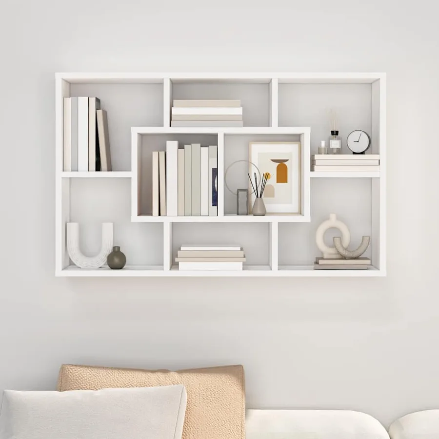 Étagère murale blanc 85x16x52,5 cm bois d'ingénierie - 4
