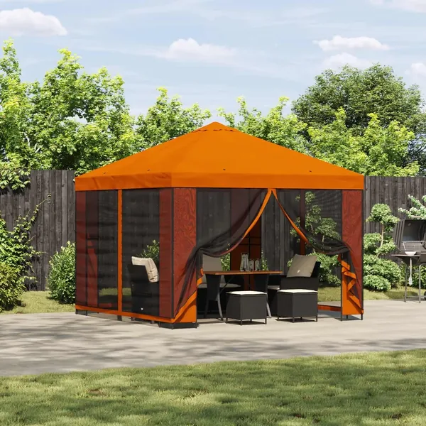 Abri de jardin avec parois 3 x 3 m Orange Polyester et Acier
