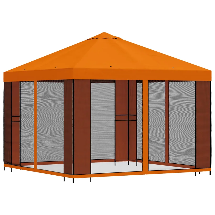Abri de jardin avec parois 3 x 3 m Orange Polyester et Acier - 3