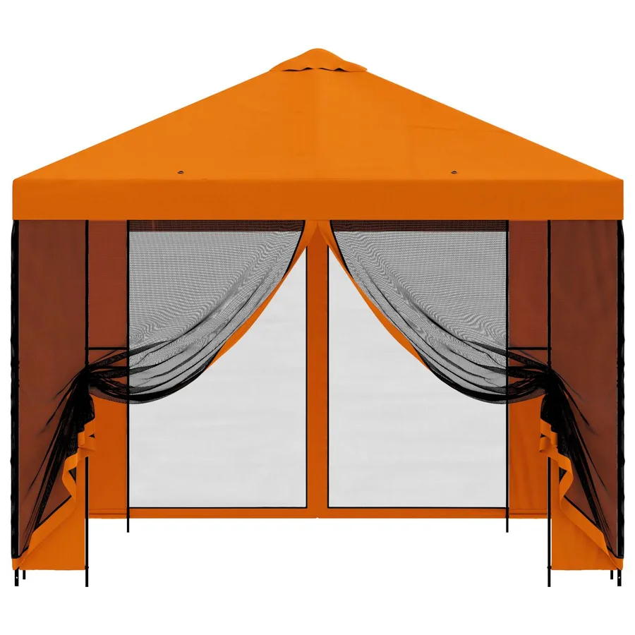 Abri de jardin avec parois 3 x 3 m Orange Polyester et Acier - 5