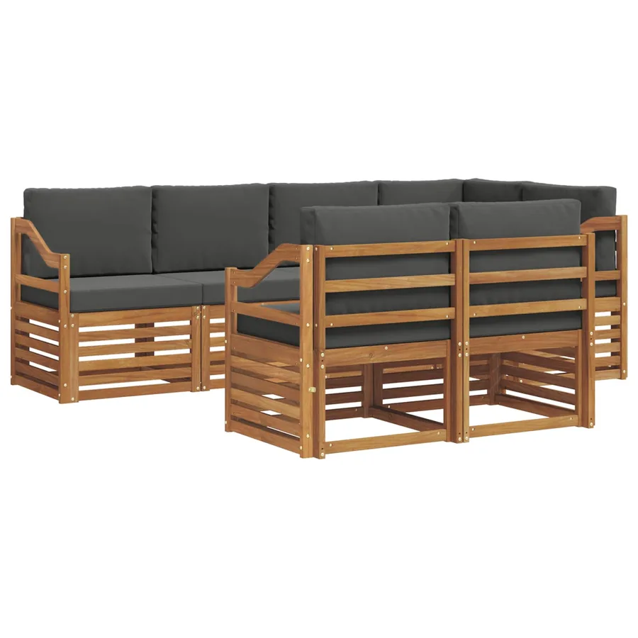 Ensemble de canapé d'angle 7 pcs Naturel et Anthracite - 2