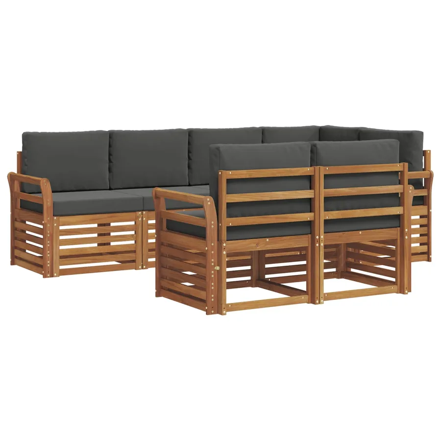 Ensemble de canapé d'angle 7 pcs Naturel et Anthracite - 2