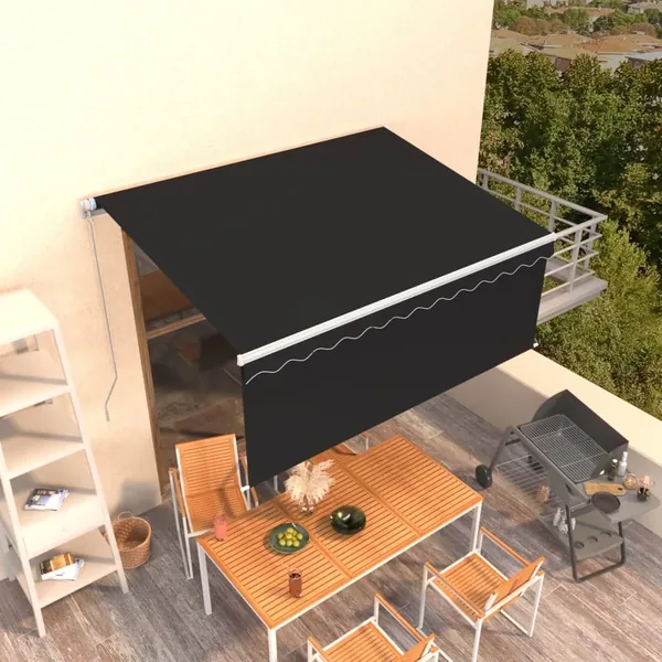 Auvent manuel rétractable avec store 3x2,5 m Anthracite