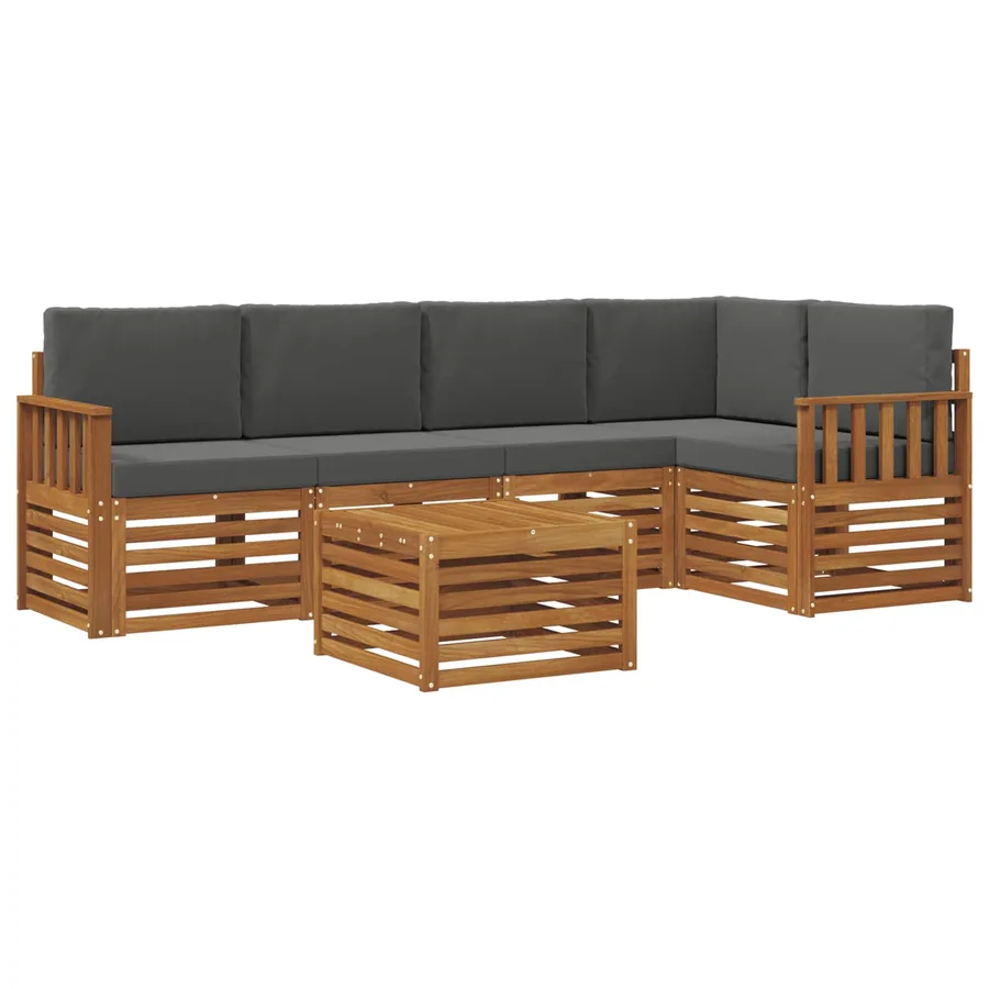 Ensemble de canapé d'angle 6 pcs Naturel et Anthracite - 2