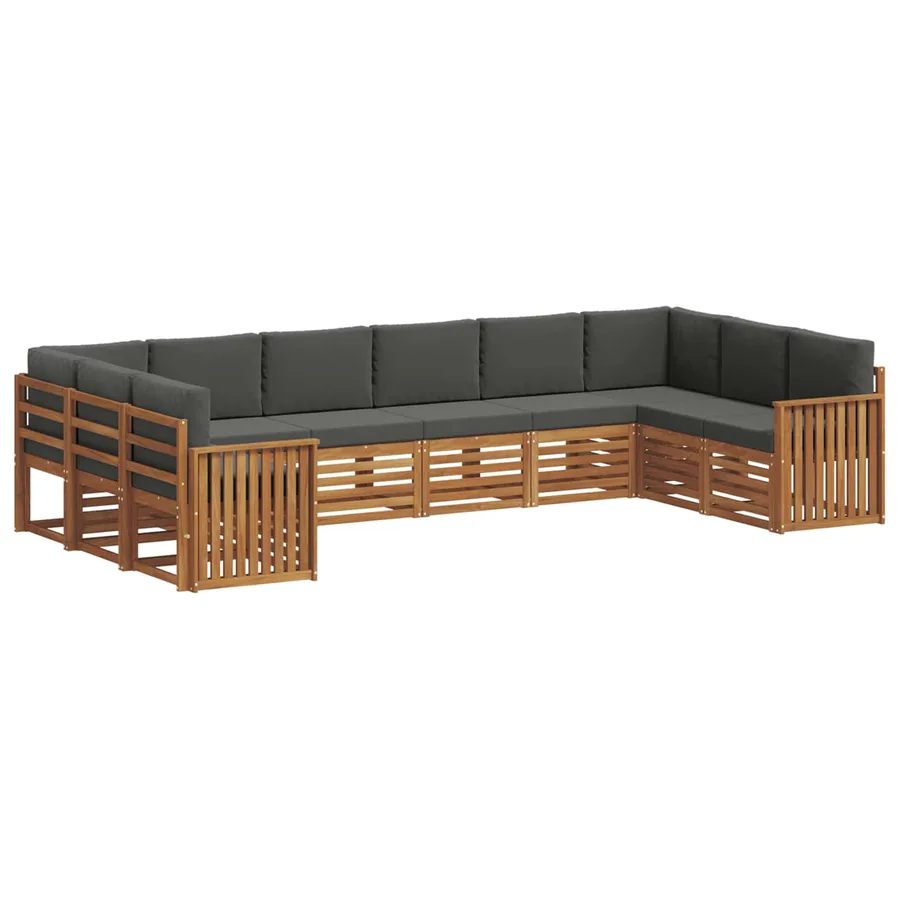 Ensemble de canapé d'angle 10 pcs Naturel et Anthracite - 2