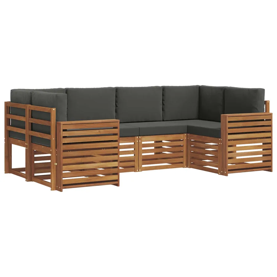 Ensemble de canapé d'angle 6 pcs Naturel et Anthracite - 2
