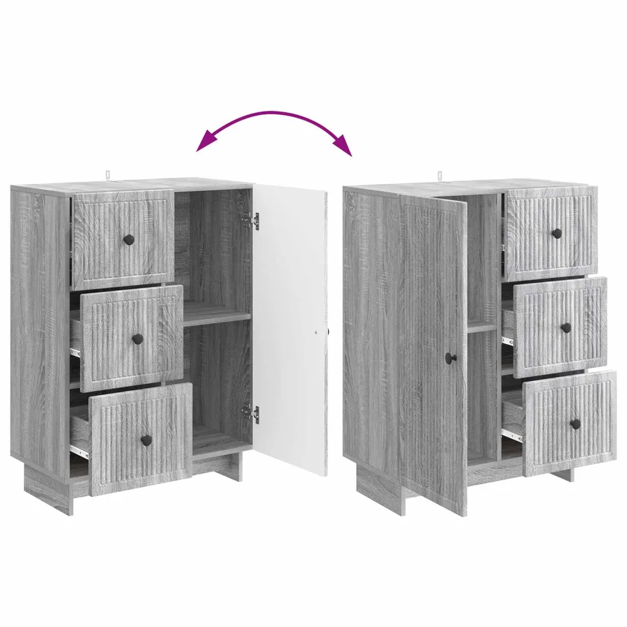 Buffet Sonoma gris 66 x 34,5 x 90 cm Bois d'ingénierie - 10