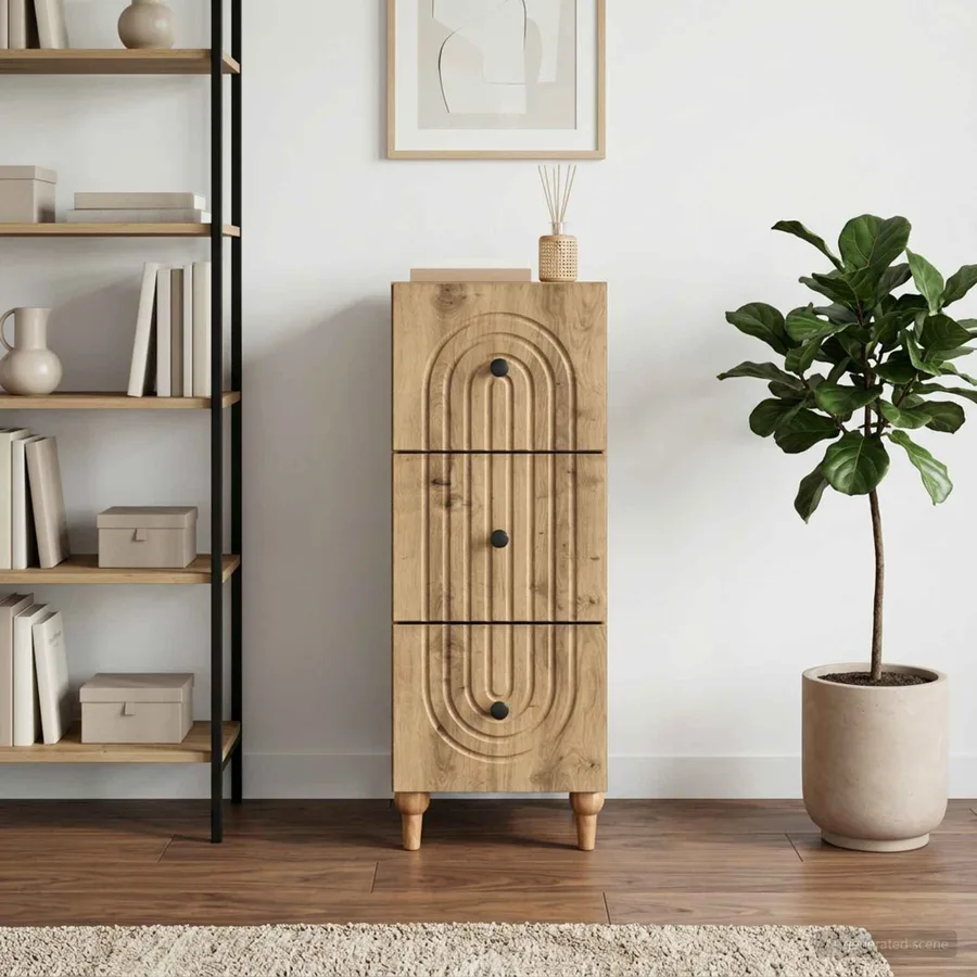 Armoire à tiroirs 33 x 34,5 x 90 cm Bois d'ingénierie - 4