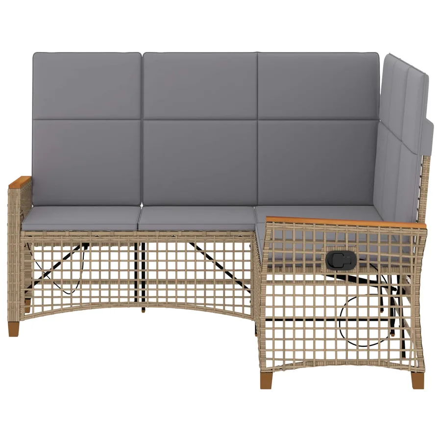 Ensemble de canapés inclinables de jardin Beige et Gris clair - 5