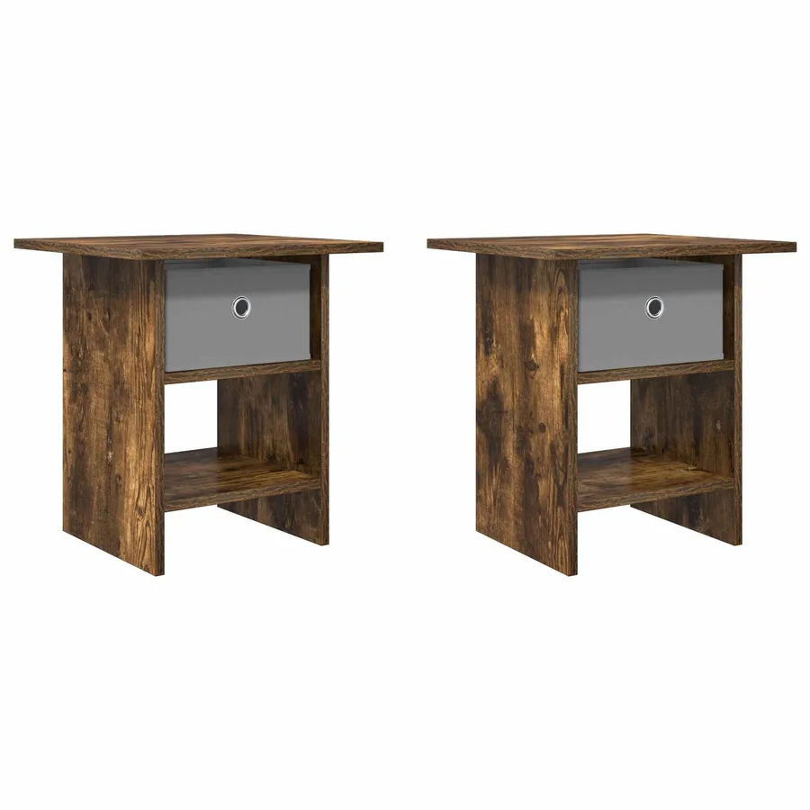 Table de chevet avec tiroir 2 pcs Chêne fumé 41 x 40 x 45 cm - 2