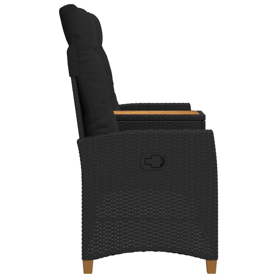 Banc inclinable avec table Noir 126 x 65 x 112 cm polyrotin - 5