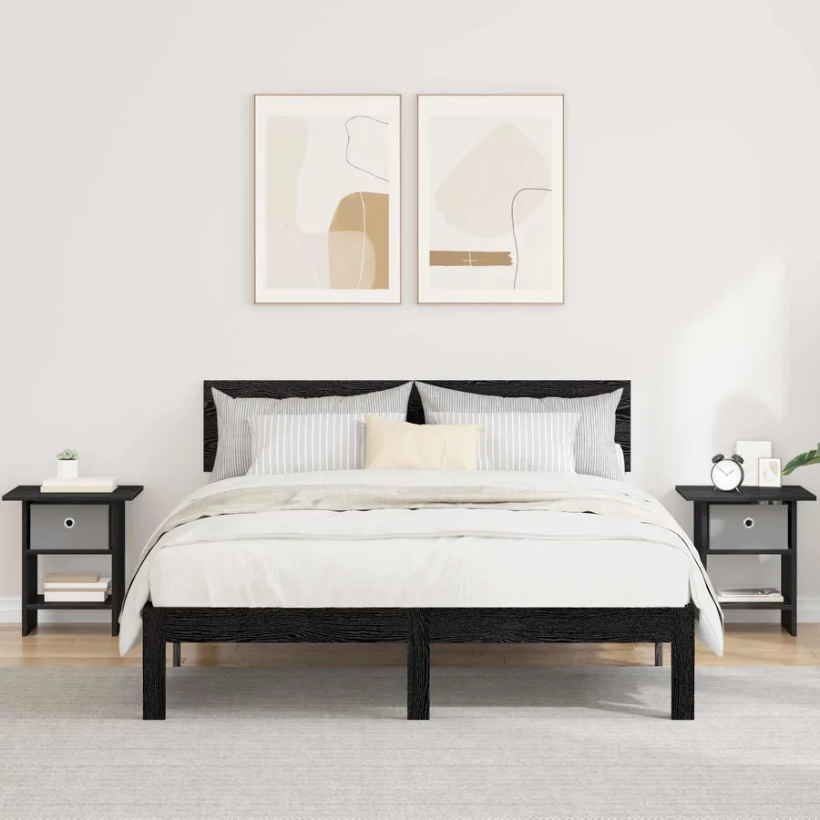 Table de chevet avec tiroir 2 pcs Chêne noir 41 x 40 x 45 cm