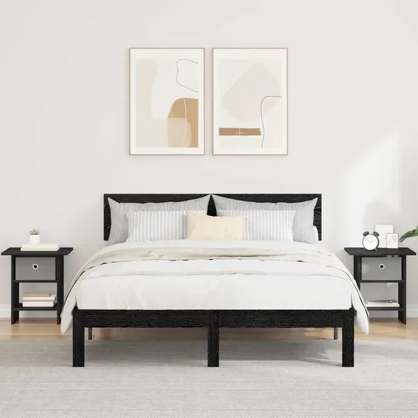 Table de chevet avec tiroir 2 pcs Chêne noir 41 x 40 x 45 cm
