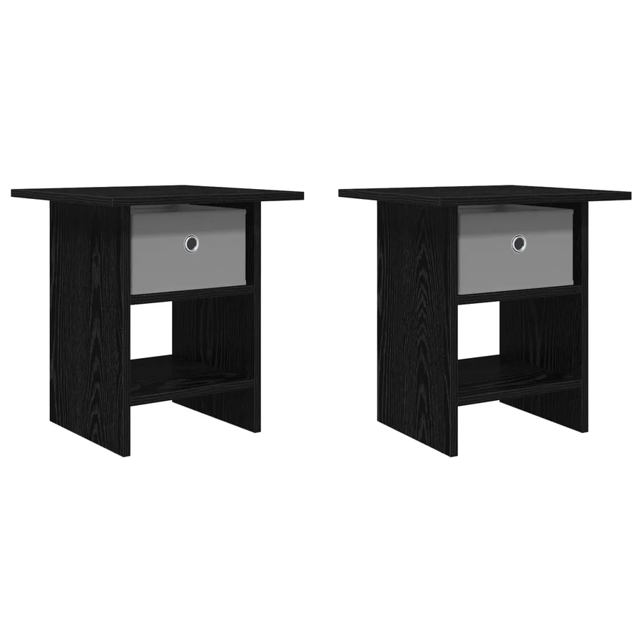 Table de chevet avec tiroir 2 pcs Chêne noir 41 x 40 x 45 cm - 2