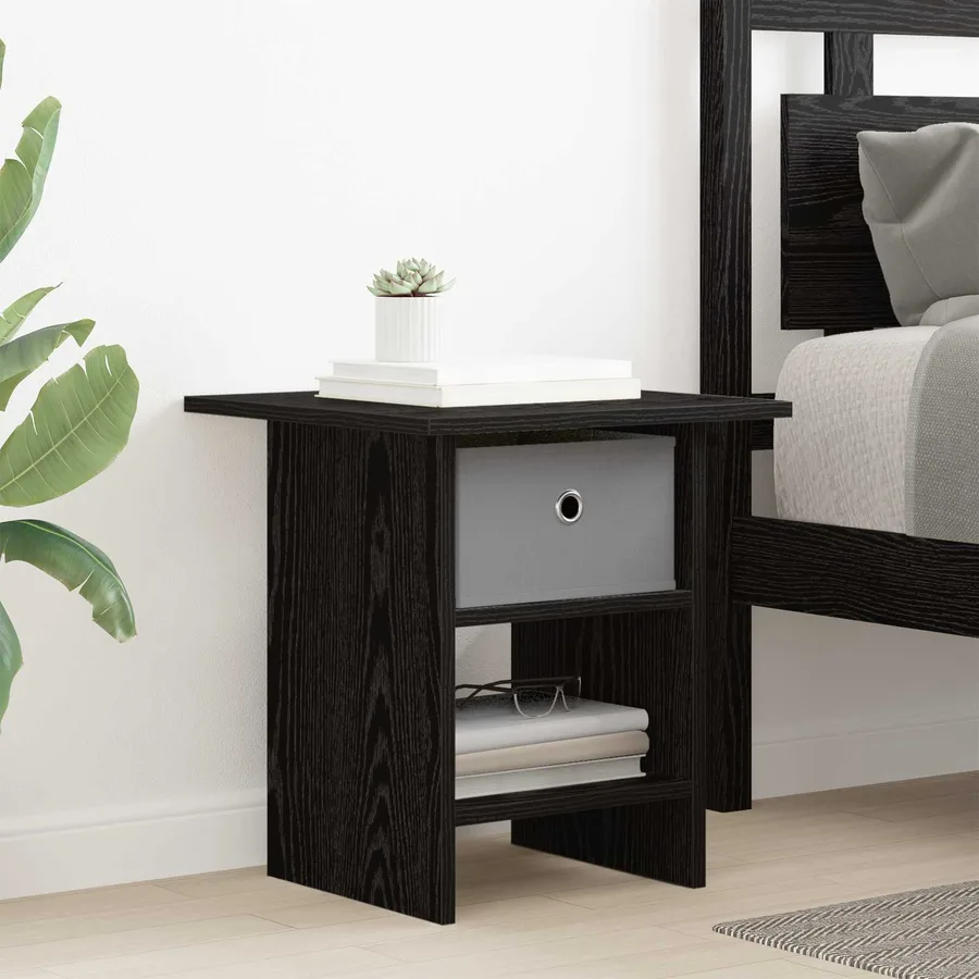 Table de chevet avec tiroir 2 pcs Chêne noir 41 x 40 x 45 cm - 4