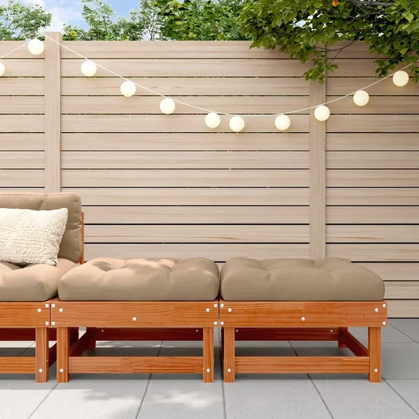 Repose-pieds de jardin Pin massif Pin brun ciré