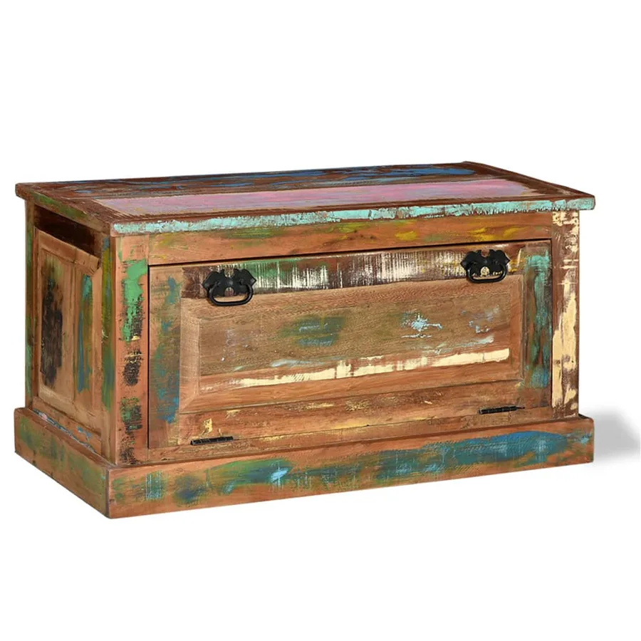 Banc de rangement de chaussures Bois de récupération - 14
