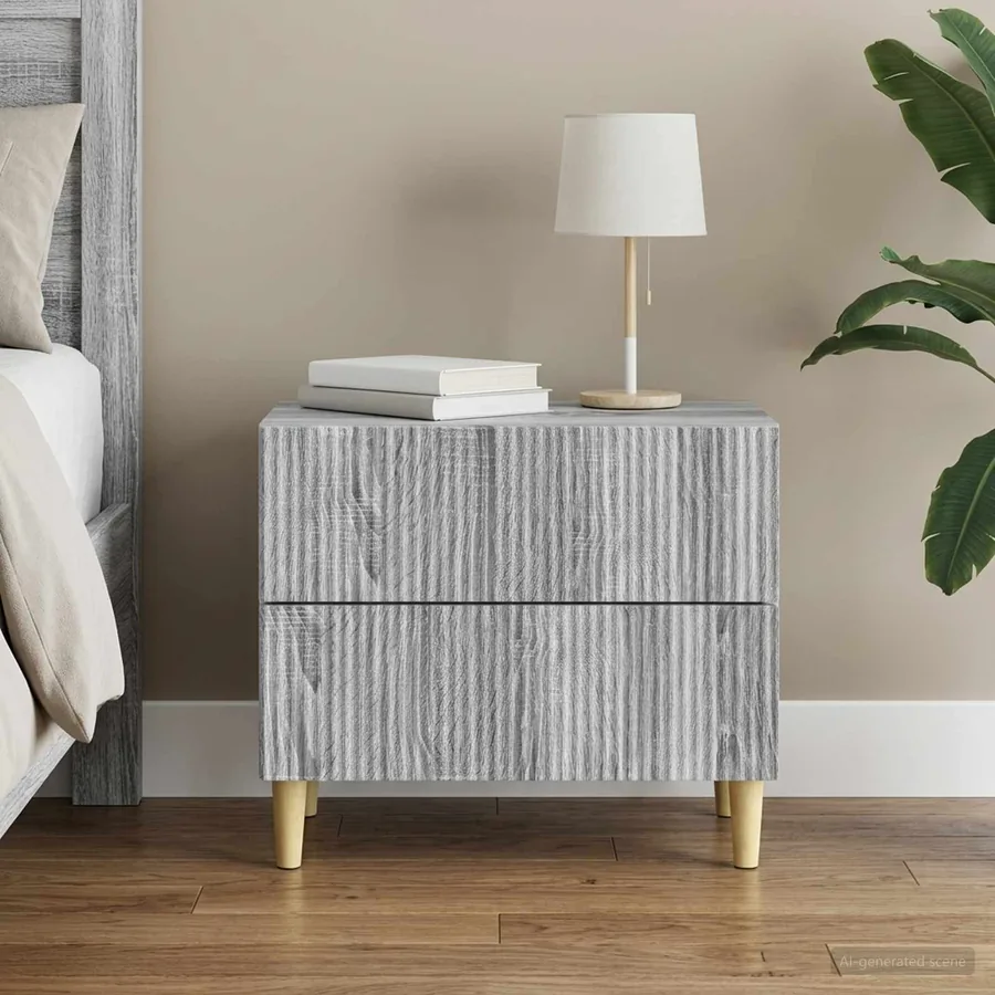 Cabinet de chevet avec tiroir Sonoma gris 62 x 34,5 x 48 cm
