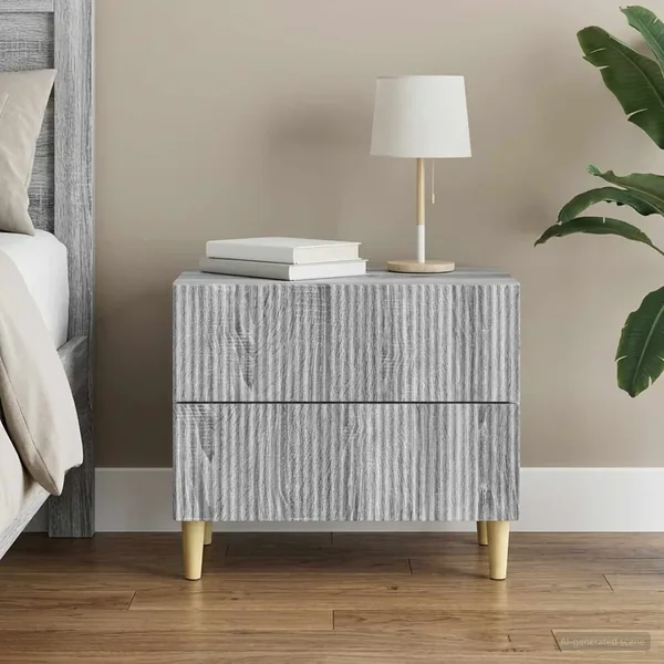 Cabinet de chevet avec tiroir Sonoma gris 62 x 34,5 x 48 cm