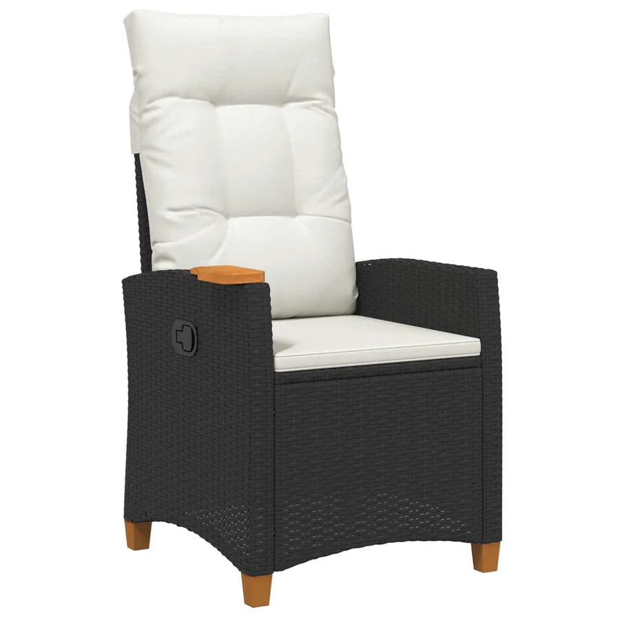 Chaise inclinable avec plateau à thé 62 x 64 x 112 cm polyrotin - 2