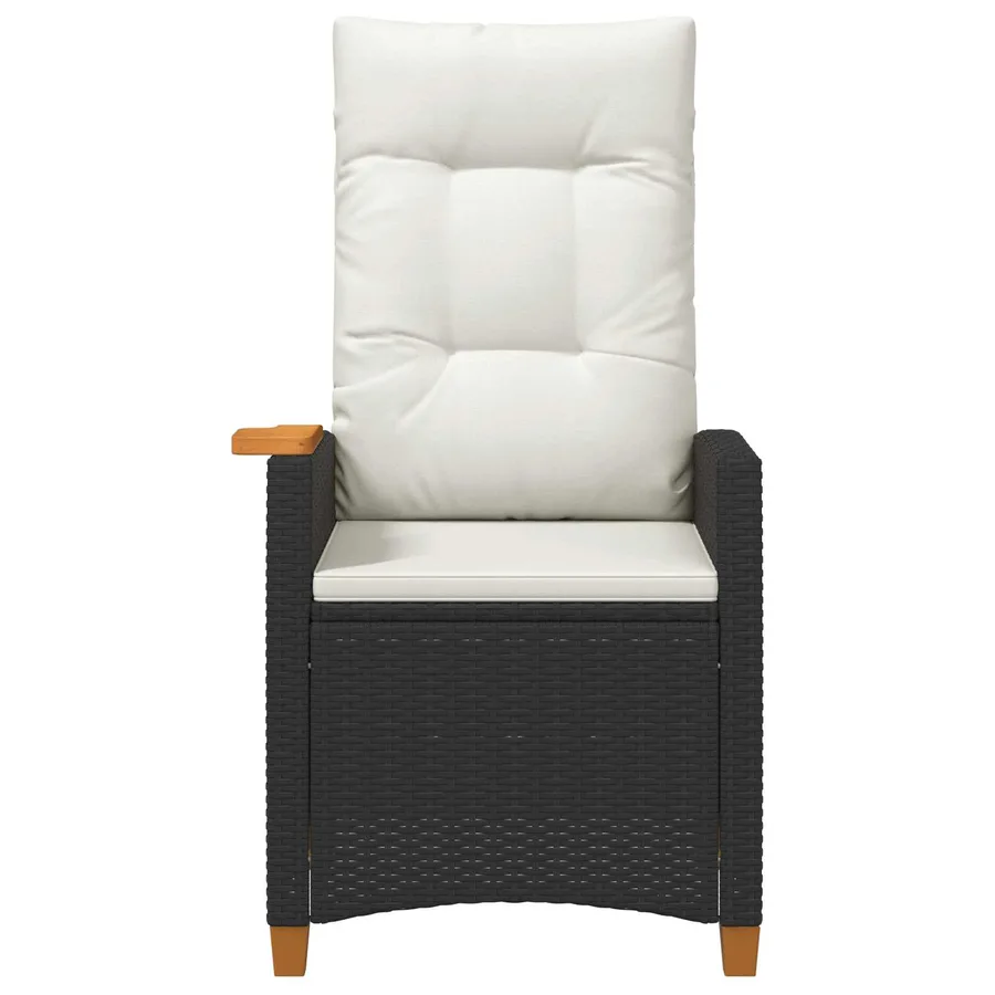 Chaise inclinable avec plateau à thé 62 x 64 x 112 cm polyrotin - 4
