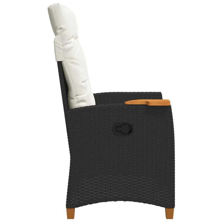 Chaise inclinable avec plateau à thé 62 x 64 x 112 cm polyrotin - 5