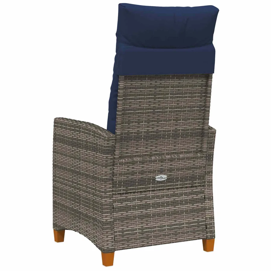 Chaise inclinable avec plateau à thé 62 x 64 x 112 cm polyrotin - 6