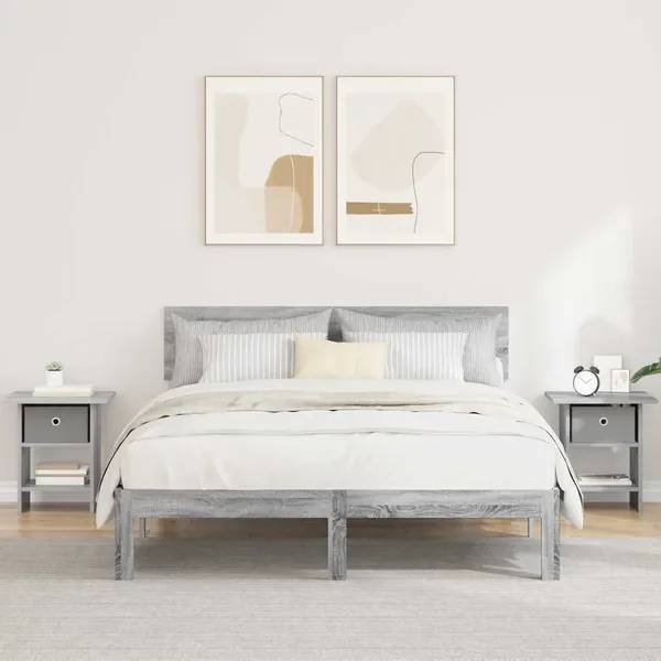 Table de chevet avec tiroir 2 pcs Gris Sonoma 41 x 40 x 45 cm