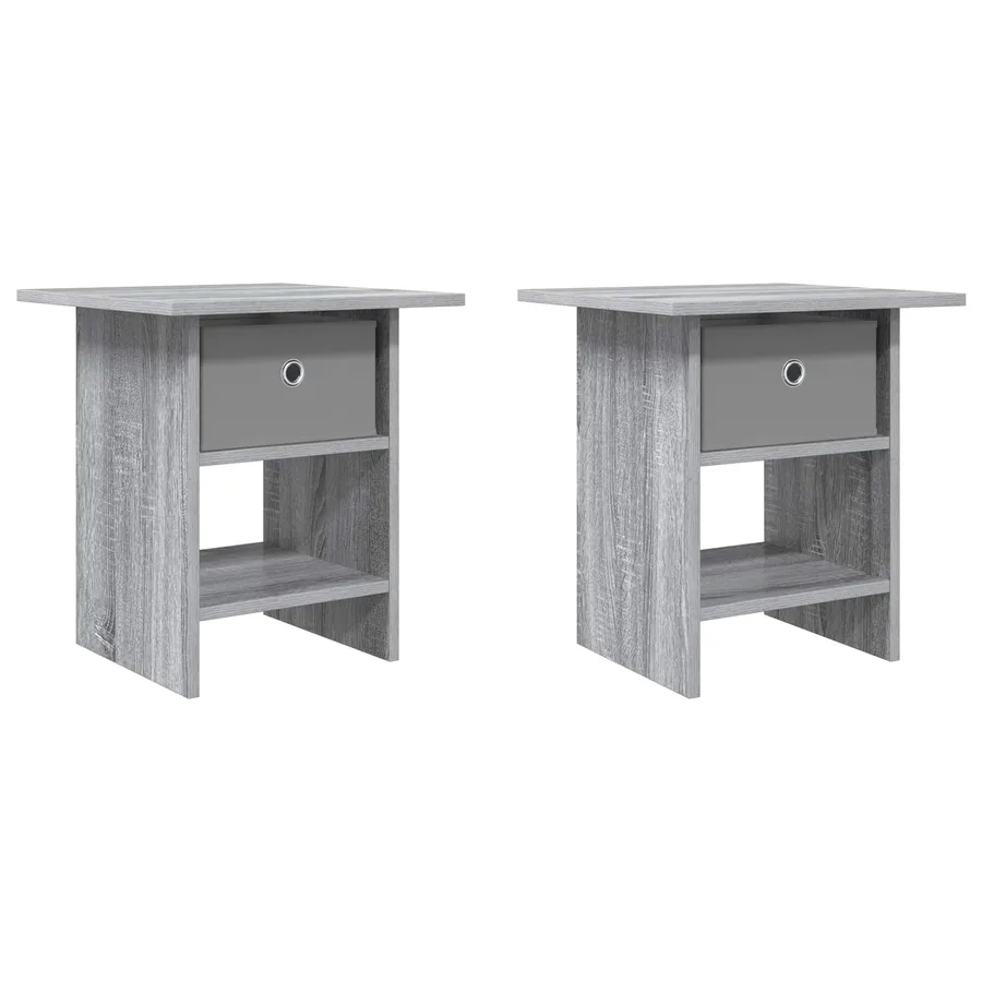 Table de chevet avec tiroir 2 pcs Gris Sonoma 41 x 40 x 45 cm - 2