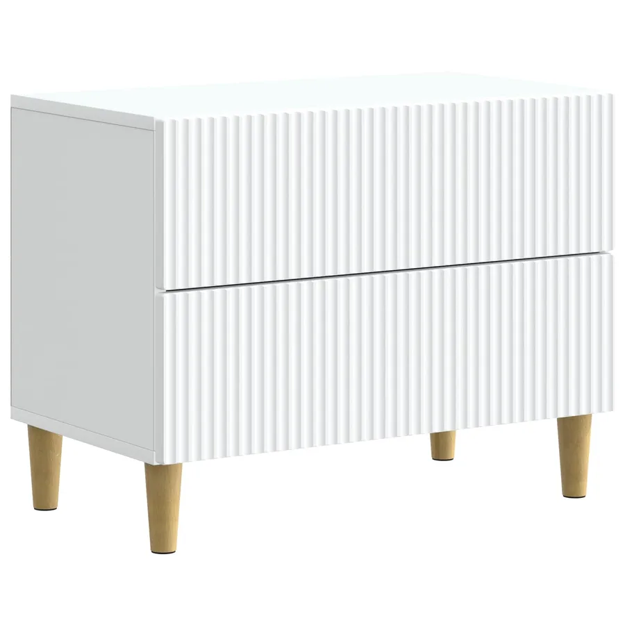 Cabinet de chevet Blanc 62 x 34,5 x 48 cm Bois d'ingénierie - 2