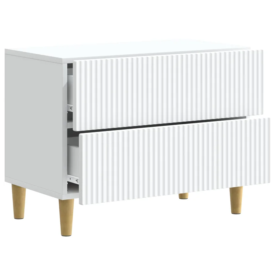 Cabinet de chevet Blanc 62 x 34,5 x 48 cm Bois d'ingénierie - 4